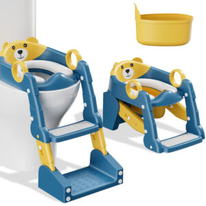 Yellow-Blue 2-in-1 Bear Toilet Training Ladder