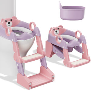 Pink-Purple 2-in-1 Bear Toilet Training Ladder