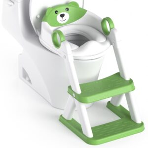 Green PU Bear Toilet Training Ladder