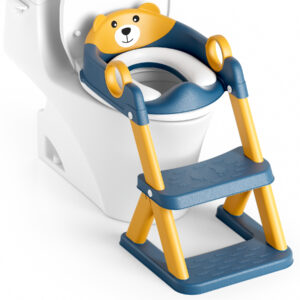 Yellow-Blue PU Bear Toilet Training Ladder