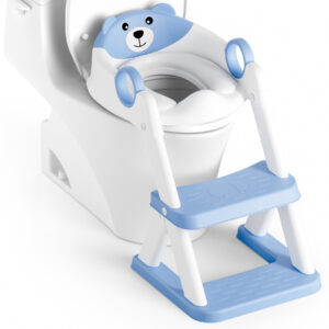 Blue PVC Bear Toilet Training Ladder