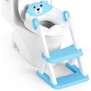 Bright Blue PVC Bear Toilet Training Ladder